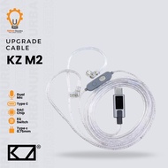 KZ M2 Upgrade Cable Type C QDC 0.75mm Kabel USB-C Silver-Plated Dual Mic + EQ Switch
