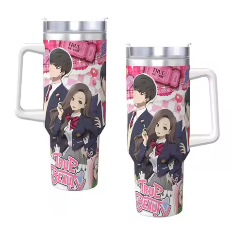 True Beauty Series Hwang In Youp Cha EunWoo Stainless Steel Tumbler Travel Thermal Cups With Straws 