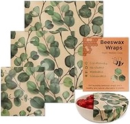 Reusable Beeswax Wrap Amomum&amp;Tsao-Ko- 3 Pack, Beeswax Wraps for Food, Eco-Friendly Beeswax Food Wrap, Organic, Sustainable, Biodegradable