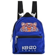 KENZO 5SF301 經典電繡虎頭帆布三用迷你後背包.藍/橘