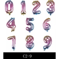 C2-7 C2-9  40-45cm foil Balloon number rose rainbow happy birthday party