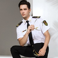 [Quick Shipping✈] Captain Crew Uniform Navy Style Marine Engineering Long Epaulette Shirt Cruise Yac