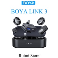 BOYA LINK 3 Wireless Microphone AI Noise Cancellation Lavalier Button Mini Mic for Video Recording