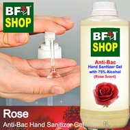 Anti Bacterial Hand Sanitizer Gel with 75% Alcohol  - Rose Anti Bacterial Hand Sanitizer Gel - 1L