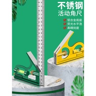 Stainless Steel Angle Ruler Horizontal Right Angle Ruler 90 Degree Measuring Ruler Triangle Ruler Wo