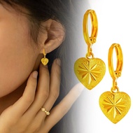 【ready Stock】goldcolor Heart Earrings Electroplated Heart Earrings For Women Fashion Simple C6l4