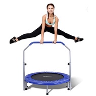 40" Mini Fitness Trampoline, Foldable Rebounder Exercise Trampoline with Handle for Adults Kids Body Fitness Training Workouts, Indoor Outdoor Garden Workout Cardio 120KG Capacity