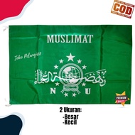 Bendera Muslimat NU Sablon Murah Besar dan Kecil 80x120cm ABBMRHPUTH