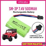 MN-99S MN-86 Battery 7.4V 500mAh 14500 Li-ion SM Pin Battery for RC Car Crawler Boat
