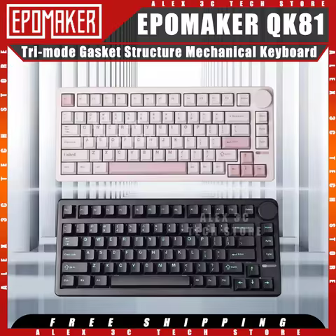 EPOMAKER QK81 Mechanical Keyboard Tri-mode Gasket Structure QMK/VIA Hot Swap Ergonomics Esports Gami