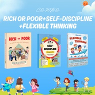 [COMBO3 BOOKS ] Essential Life Skills Bundle for Kids:RICH OR POOR+SELF-DISCIPLINE+FLEXIBLE THING Pa