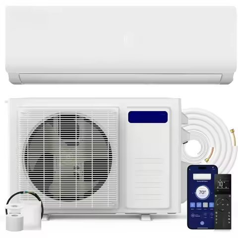 12000 BTU Ductless Mini Split AC with Heat Pump Inverter 23 SEER2 Cools 550 Sq Ft Installation Kit