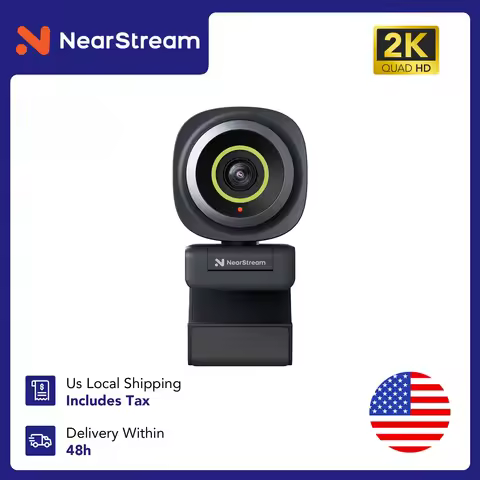 NearStream 1080P@60FPS USB Webcam with AI Noise-Canceling Microphone Software Auto Focus PC Camera W