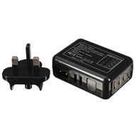 USB Travel Charger Plug Adapter 4 Port Black