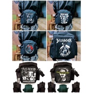Sling bag, punk band sling bag, disclose band bag, men's sling bag