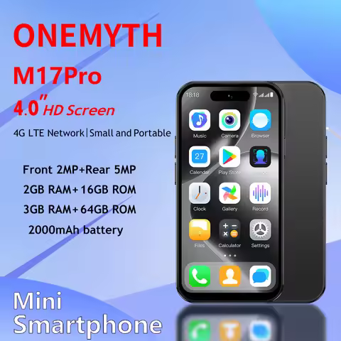 ONEMYTH M17 Pro Mini Smartphone 4G Dual SIM 4.0-inch 2000mAh 3GB+64GB Android 12 Play Store Facial R
