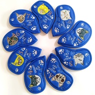 For 2025 Cute Cat Cartoon Golf Iron Set Head Cover Cap Cover Club Protective Cover Putter Cover Golf