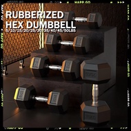 1 PCS Rubberized Hex Dumbbell 5/10/15/20/25/30/35/40/45/50LB Hexagon dumbbells with Metal Handle