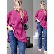 ANNA - Oversize Matt Knit 7 SleeveHornet/8 Premium Latest Tunic Top
