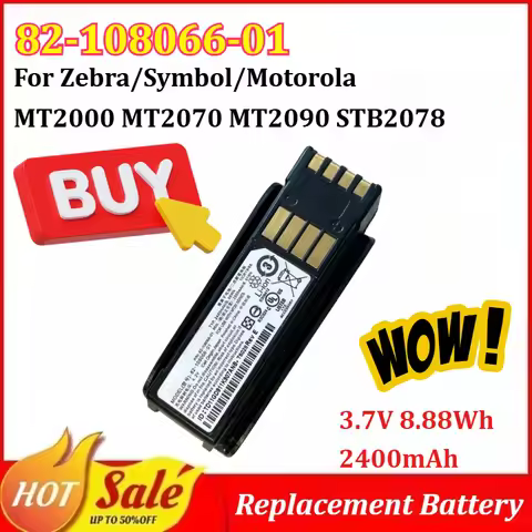 New 82-108066-01 3.7V 8.88Wh 2400mAh Replacement Battery for Zebra/Symbol/Motorola MT2000 MT2070 MT2