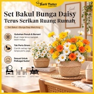 Set Daisy Flower Basket Artificial Flower Daisy Fake Flowers Bunga Hiasan Bakul Home Decor Bunga Dai