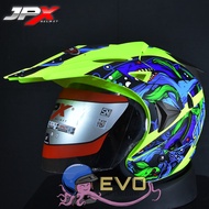 HELM JPX SUPERMOTO SOLID BLACK DOFF ORIGINAL HELM JPX HALFFACE JPX SUPERMOTO SUPREME DOUBLE VISOR