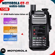 HT Motorola Radio GT-13 Portabel Walkie talkie jarak jauh 10 Watt U/V Radio dua arah 200 saluran Di 