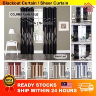 Eyelet Hook Langsir Tingkap Kain Tebal Curtain Window Curtain Sliding Door Langsir Curtain Blackout