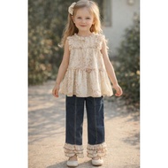 Kinarafa (100/4-5T) jeans flower katbol set D7109