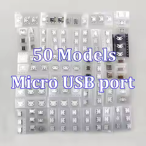 50 Models Micro USB Charging Connector 5 Pin Jack Port USB Socket Dock For Samsung/Huawei/Xiaomi/Len
