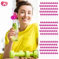 150 Pcs Paper Drinking Straw 3D Flamingo Design Striped Paper Straw for Hawaiian Beach Party SHOPSKC