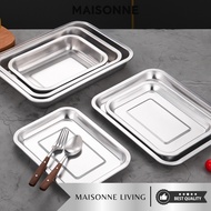 MAISONNE Stainless Steel Tray Buffet Food Serving Container Square Tray