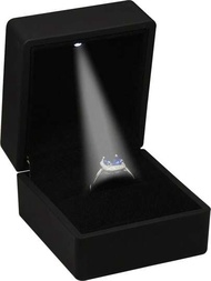 珠寶pak Led黑色求婚戒指盒,婚禮,訂婚,聖誕節...豪華led戒指珠寶禮盒,男女女孩適用,盒子尺寸