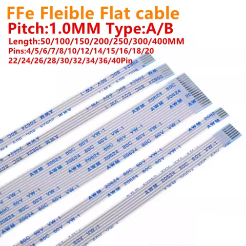 10PCS FFC FPC AWM 20624 80C 60V VW-1 Flat Flexible Cable 1.0MM 4P 5 6 7 8 9 10 11 12 14 16 18 20 22 