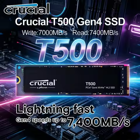 Crucial T500 M.2 2280 PCIe Gen4 NVMe SSD 1TB 7300MB/s Gaming Storage,Works with PS5 Laptop Desktop P