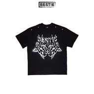 Bestie Black Flame Vampire T-Shirt| Black Cotton Unisex Oversized T-Shirt