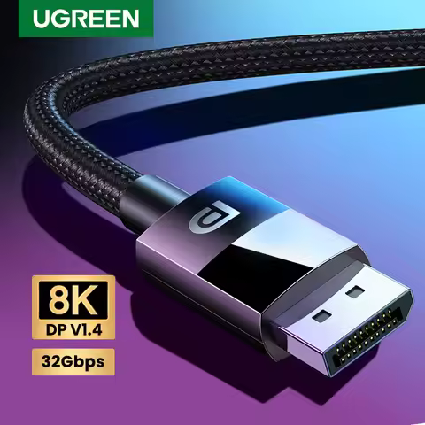 Ugreen 8K DisplayPort 1.4 Cable for TV 4K 144/165Hz 32.4Gbps DisplayPort to DP for PC Computer Gamin