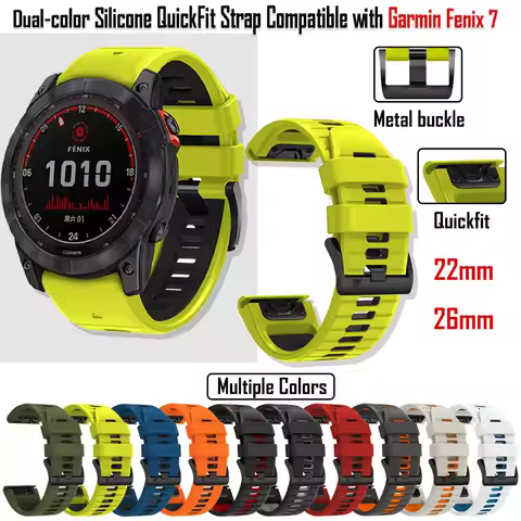 26mm 22mm Quickfit Silicone Watch Band for Garmin Fenix 8 7 7X Pro Solar Fenix 6 6X Pro Fenix 5 5X P