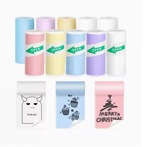 HD Mini Portable Thermal Printer 57mm Self-Adhesive Label Sticker Paper for Phone Picture Photo Univ