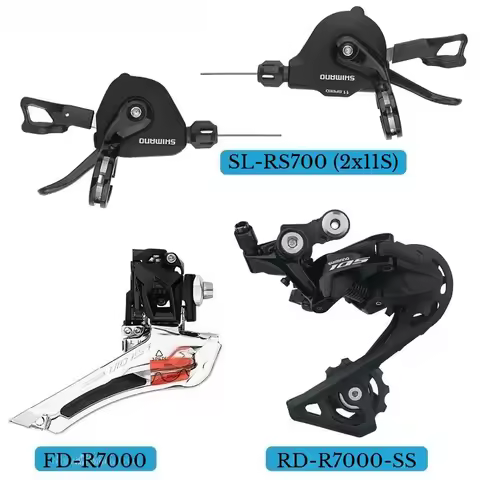 Shimano 105 R7000 Groupset, 11 Speed Flat Bar Shifter for Flat Handlebar Road Bike Drivetrain Replac