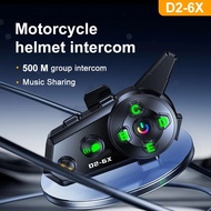VELEV Intercom Helmet Bluetooth Headset 6 Riders Call IPX6 1000mAh - D2-6X