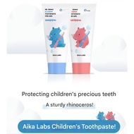 [Aika Labs] Children's Baby Rhino Toothpaste 60g (1000ppm Green Grape Flavor + 1450ppm Apple Flavor)