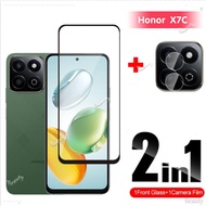 Full Cover Tempered Glass For Honor X7C Screen Protector Phone Camera Lens Protective Film For Huawe