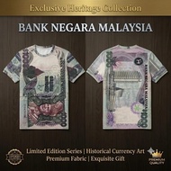 EXCLUSIVE HERITAGE T-SHIRT WITH RM1000 RM500 NOTEBOOK PATTERN, OLD MALAYSIA PREMIUM EDITION, FABRIC 
