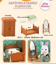 เฟอร์นิเจอร์ชุดห้องนอนสำหรับเล่นกับบ้านตุ๊กตา Santomle family playhouse ผลิตจากวัสดุอย่างดี เหมาะกับการสะสมสำหรับเด็กและผู้ใหญ่