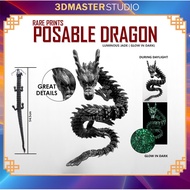 - POSABLE DRAGON - 54.5CM LONG (GLOW IN DARK- LUMINOUS JADE )