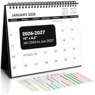 SKYDUE Desk Calendar 2026, 18 Months Small Desk Calendar 2026-2027, Jan 2026 to Jun 2027, 10" x 8" D