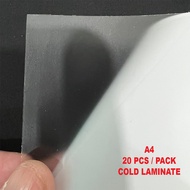 Cold Laminate Film A4 Size | 20 Sheets | Self-adhesive Sticker Cold Laminate Sheet