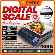 40kg Black Digital Weight Scale Food Weighing Scale Penimbang Digital Makanan Timbang Kilo Buah Elek