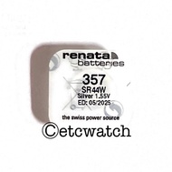 ถ่านกระดุม Renata 357 / SR44 / SR1154SW / SR1154W  1ก้อน